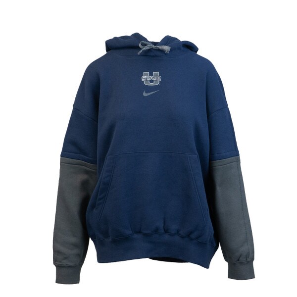 Women's Nike U-State Colorblock Hoodie Navy and Gray